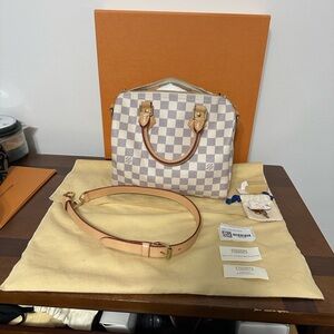 Louis vuitton Damier azur speedy 25 bandolier
